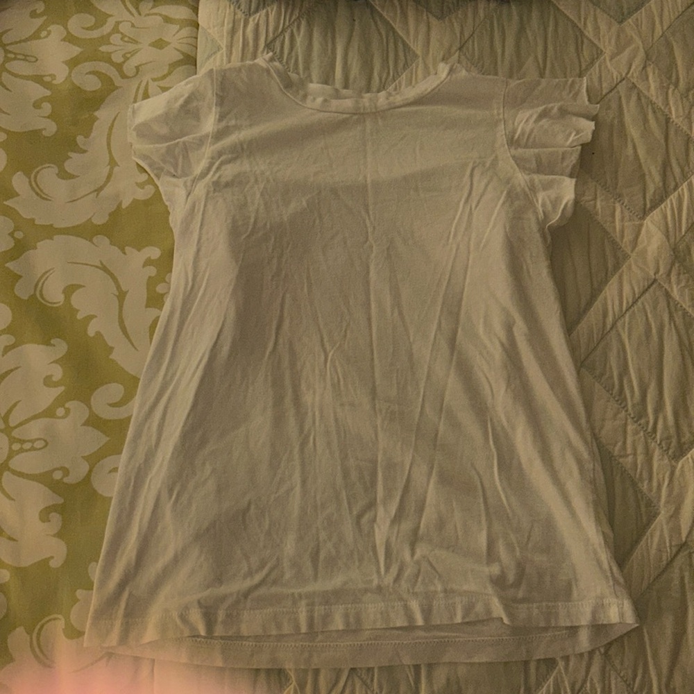 Simply M White Ruffle Tee / Size S